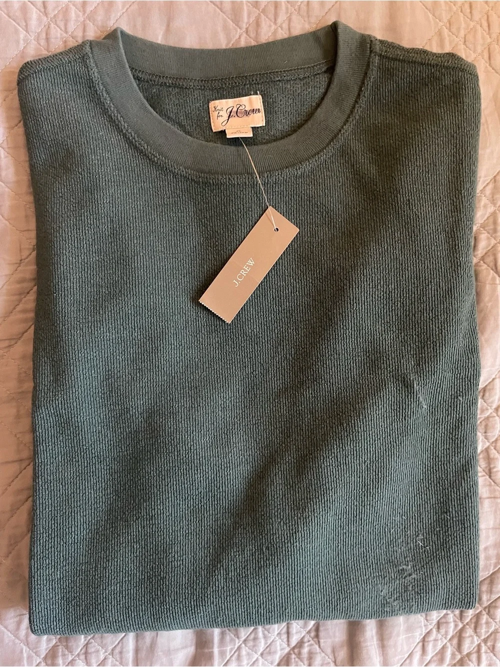 J. CREW Long-sleeve textured sweater-tee in Graffiti Green Size S $69.50 BW407